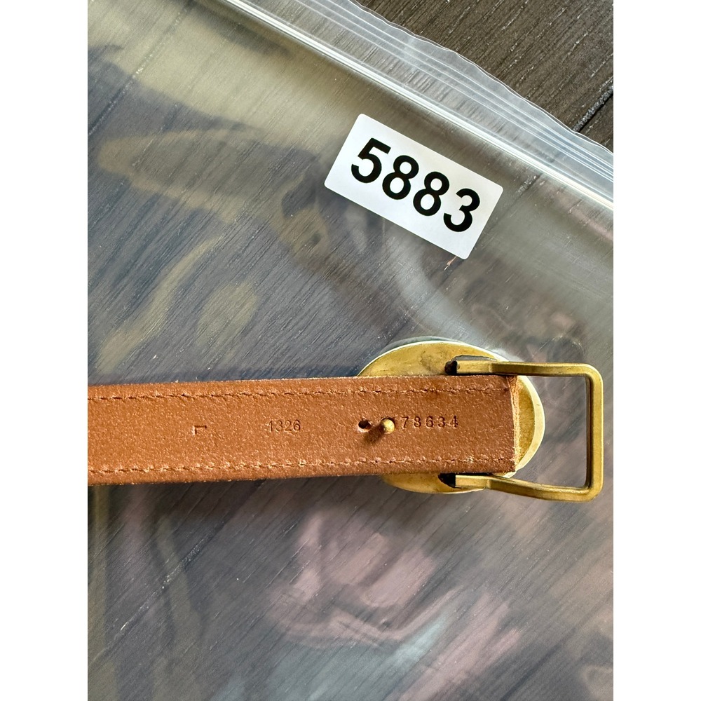 Lauren Ralph Lauren VTG M/32-34 Leather Pheasant Porcelain Brass Buckle Belt - Picture 8 of 8